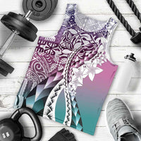 Aloha Vintage Plumeria Hawaiian Tapa Pattern Men Tank Top Gradient Hawaiian Tapa Pattern - Polynesian Pride