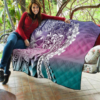 Aloha Vintage Plumeria Hawaiian Tapa Pattern Quilt Gradient Hawaiian Tapa Pattern - Polynesian Pride