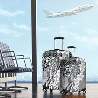 Aloha Vintage Plumeria Hawaiian Tapa Pattern Luggage Cover Gray Hawaiian Tapa Pattern LT9 - Polynesian Pride