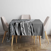 Aloha Vintage Plumeria Hawaiian Tapa Pattern Tablecloth Gray Hawaiian Tapa Pattern - Polynesian Pride