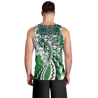 Aloha Vintage Plumeria Hawaiian Tapa Pattern Men Tank Top Green Hawaiian Tapa Pattern LT9 - Polynesian Pride