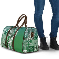 Aloha Vintage Plumeria Hawaiian Tapa Pattern Travel Bag Green Hawaiian Tapa Pattern - Polynesian Pride