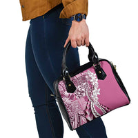 Aloha Vintage Plumeria Hawaiian Tapa Pattern Shoulder Handbag Pink Hawaiian Tapa Pattern - Polynesian Pride