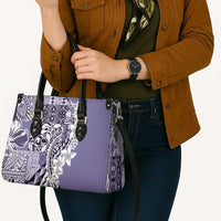 Aloha Vintage Plumeria Hawaiian Tapa Pattern Leather Bag Purple Hawaiian Tapa Pattern - Polynesian Pride