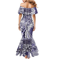 Aloha Vintage Plumeria Hawaiian Tapa Pattern Mermaid Dress Purple Hawaiian Tapa Pattern - Polynesian Pride