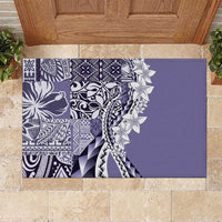 Aloha Vintage Plumeria Hawaiian Tapa Pattern Rubber Doormat Purple Hawaiian Tapa Pattern - Polynesian Pride