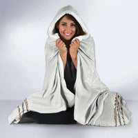 Polynesian Manta Ray Hooded Blanket Beige Floral Turtle Tattoo - Polynesian Pride