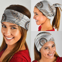 Polynesian Manta Ray Neck Gaiter Beige Floral Turtle Tattoo - Polynesian Pride