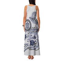 Polynesian Manta Ray Family Matching Tank Maxi Dress and Hawaiian Shirt Blue Floral Turtle Tattoo LT9 - Polynesian Pride