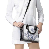 Polynesian Manta Ray Shoulder Handbag Blue Floral Turtle Tattoo - Polynesian Pride