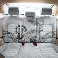 Polynesian Manta Ray Back Car Seat Cover Gray Floral Turtle Tattoo - Polynesian Pride