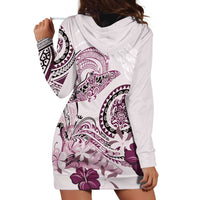 Polynesian Manta Ray Hoodie Dress Pink Floral Turtle Tattoo LT9 - Polynesian Pride
