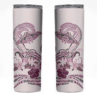 Polynesian Manta Ray Skinny Tumbler Pink Floral Turtle Tattoo LT9 Pink - Polynesian Pride
