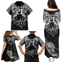 Custom New Zealand Rugby Family Matching Puletasi Dress and Hawaiian Shirt Black Haka Dance With NZ Champions History LT9 - Polynesian Pride
