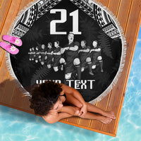 Custom NZ Rugby Beach Blanket Kapa Opango Maori Haka With Years of The All Black Champions LT9 - Wonder Print Shop