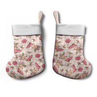 Beige Paniolo Palaka Hawaiian Cowgirl Christmas Stocking - Polynesian Pride