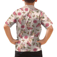 Beige Paniolo Palaka Hawaiian Cowgirl Christmas Family Matching Puletasi and Hawaiian Shirt LT9 - Polynesian Pride