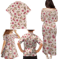 Beige Paniolo Palaka Hawaiian Cowgirl Christmas Family Matching Puletasi and Hawaiian Shirt LT9 - Polynesian Pride