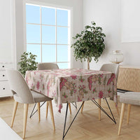 Beige Paniolo Palaka Hawaiian Cowgirl Christmas Tablecloth - Polynesian Pride