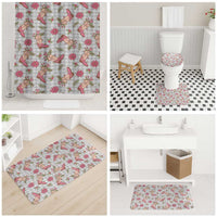 Gray Paniolo Palaka Hawaiian Cowgirl Christmas Bathroom Set LT9 - Polynesian Pride