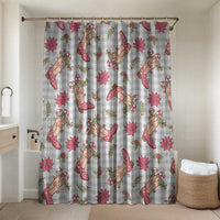 Gray Paniolo Palaka Hawaiian Cowgirl Christmas Bathroom Set LT9 Shower Curtain Only Gray - Polynesian Pride