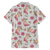 Gray Paniolo Palaka Hawaiian Cowgirl Christmas Family Matching Long Sleeve Bodycon Dress and Hawaiian Shirt LT9 - Polynesian Pride