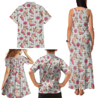 Gray Paniolo Palaka Hawaiian Cowgirl Christmas Family Matching Tank Maxi Dress and Hawaiian Shirt LT9 - Polynesian Pride
