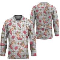 Gray Paniolo Palaka Hawaiian Cowgirl Christmas Hockey Jersey - Polynesian Pride