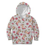 Gray Paniolo Palaka Hawaiian Cowgirl Christmas Kid Hoodie LT9 Hoodie Gray - Polynesian Pride