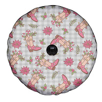 Gray Paniolo Palaka Hawaiian Cowgirl Christmas Spare Tire Cover - Polynesian Pride