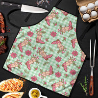Green Paniolo Palaka Hawaiian Cowgirl Christmas Apron LT9 Green - Polynesian Pride