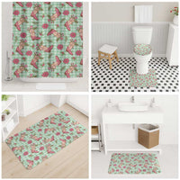 Green Paniolo Palaka Hawaiian Cowgirl Christmas Bathroom Set - Polynesian Pride