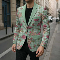 Green Paniolo Palaka Hawaiian Cowgirl Christmas Blazer - Polynesian Pride