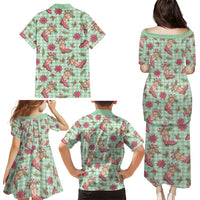 Green Paniolo Palaka Hawaiian Cowgirl Christmas Family Matching Puletasi and Hawaiian Shirt LT9 - Polynesian Pride