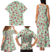 Green Paniolo Palaka Hawaiian Cowgirl Christmas Family Matching Tank Maxi Dress and Hawaiian Shirt LT9 - Polynesian Pride