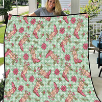 Green Paniolo Palaka Hawaiian Cowgirl Christmas Quilt LT9 Green - Polynesian Pride