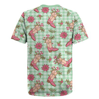 Green Paniolo Palaka Hawaiian Cowgirl Christmas Rugby Jersey - Polynesian Pride