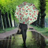 Green Paniolo Palaka Hawaiian Cowgirl Christmas Umbrella LT9 - Polynesian Pride