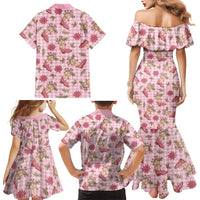 Pink Paniolo Palaka Hawaiian Cowgirl Christmas Family Matching Mermaid Dress and Hawaiian Shirt LT9 - Polynesian Pride