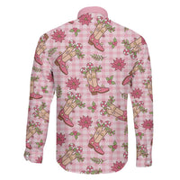 Pink Paniolo Palaka Hawaiian Cowgirl Christmas Family Matching Mermaid Dress and Hawaiian Shirt LT9 - Polynesian Pride