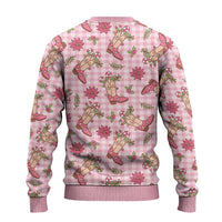 Pink Paniolo Palaka Hawaiian Cowgirl Christmas Ugly Christmas Sweater LT9 - Polynesian Pride