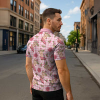 Pink Paniolo Palaka Hawaiian Cowgirl Christmas Zipper Polo Shirt - Polynesian Pride