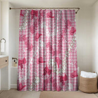 Paniolo Palaka Hawaiian Cowgirl Bathroom Set LT9 Shower Curtain Only Pink - Polynesian Pride