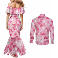 Paniolo Palaka Hawaiian Cowgirl Couples Matching Mermaid Dress and Long Sleeve Button Shirt LT9 - Polynesian Pride
