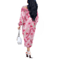 Paniolo Palaka Hawaiian Cowgirl Off The Shoulder Long Sleeve Dress - Polynesian Pride