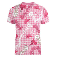 Paniolo Palaka Hawaiian Cowgirl Women V-Neck T-Shirt - Polynesian Pride