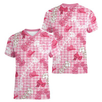 Paniolo Palaka Hawaiian Cowgirl Women V-Neck T-Shirt - Polynesian Pride