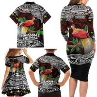 Papua New Guinea Christmas Family Matching Long Sleeve Bodycon Dress and Hawaiian Shirt LT9 - Polynesian Pride
