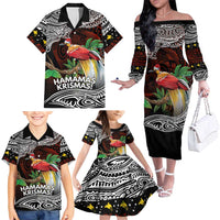 Papua New Guinea Christmas Family Matching Off The Shoulder Long Sleeve Dress and Hawaiian Shirt LT9 - Polynesian Pride