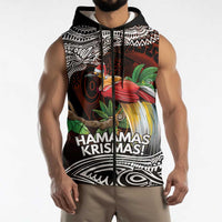 Papua New Guinea Christmas Sleeveless Zip Hoodie - Polynesian Pride